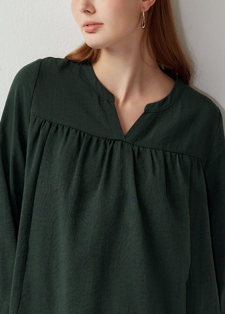 小V領細褶孕哺上衣