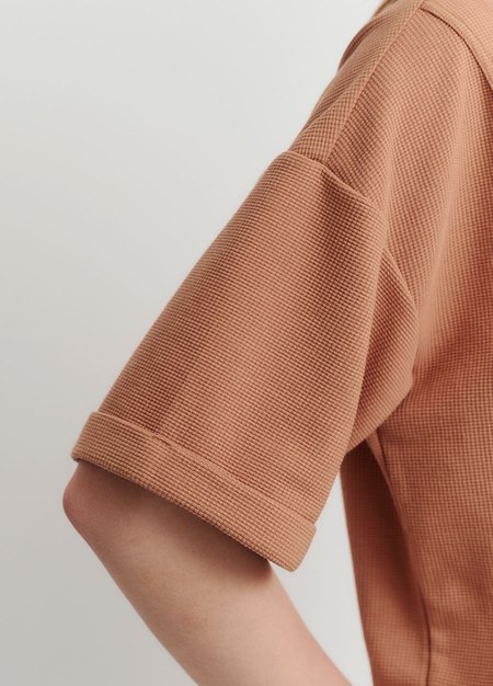 華夫格休閒寬版孕哺上衣