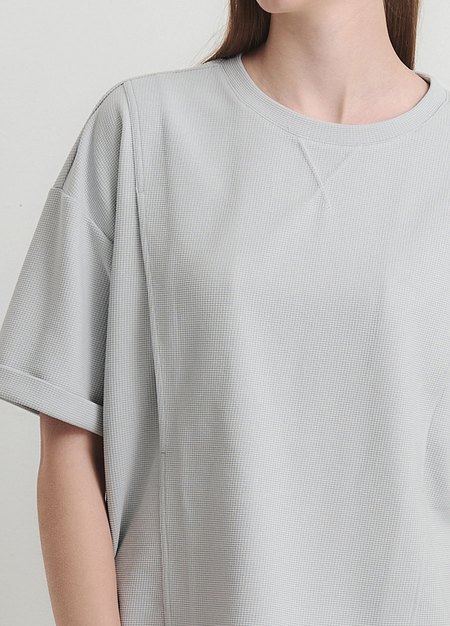 華夫格休閒寬版孕哺上衣