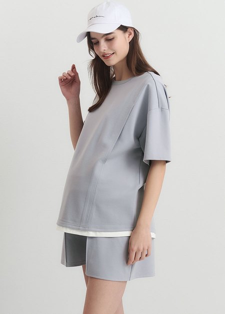 涼感休閒寬版孕哺上衣