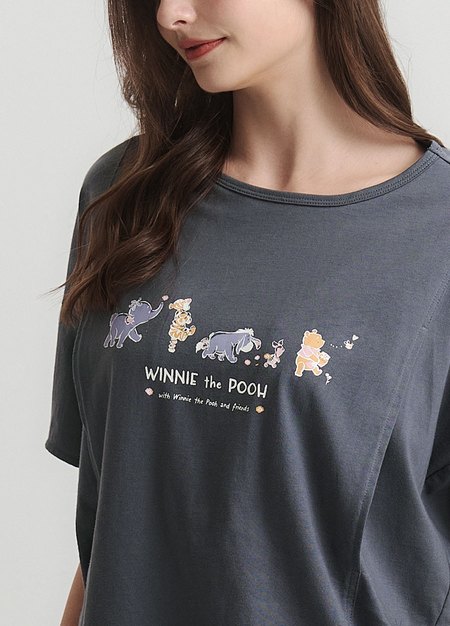 迪士尼小熊維尼寬鬆孕哺罩衫