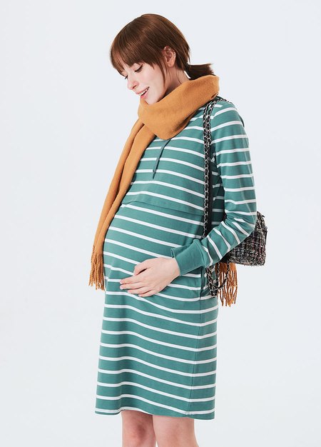 連身帽T孕哺洋裝