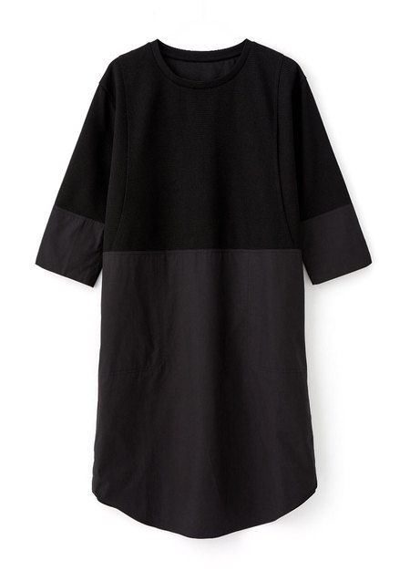 異材質拼接孕哺洋裝