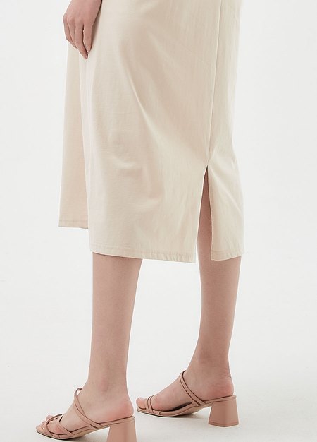 簡約V領修身開襟孕哺洋裝