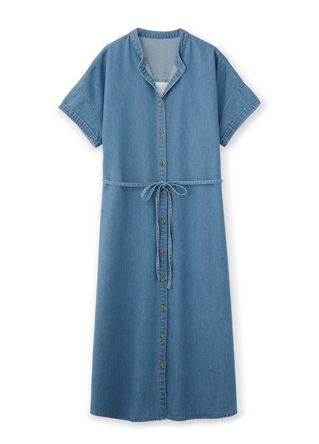 水洗牛仔襯衫孕哺洋裝(兩穿)