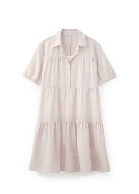 襯衫領蛋糕裙孕哺洋裝