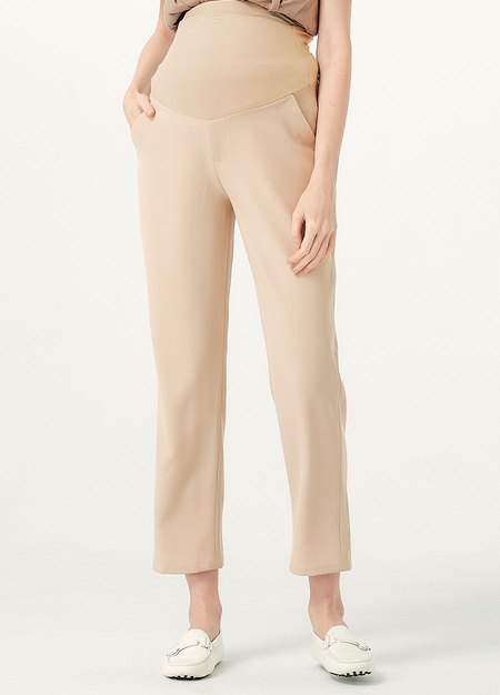 彈性修身九分上班孕婦褲