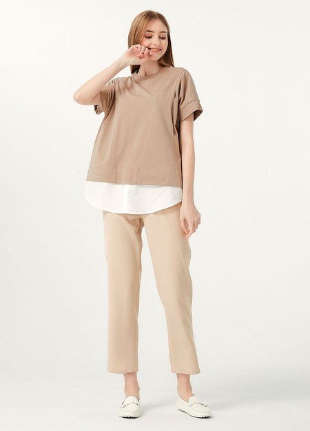 彈性修身九分上班孕婦褲