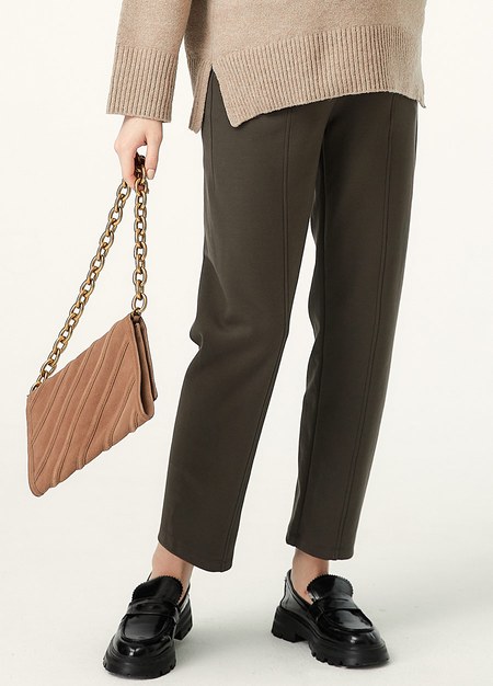 彈力壓線上班孕婦褲