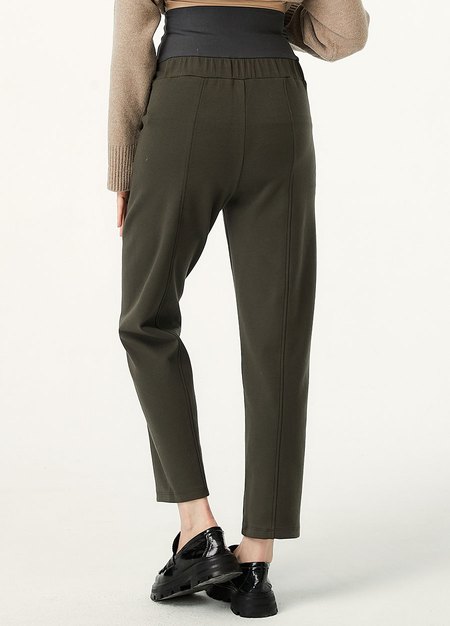 彈力壓線上班孕婦褲