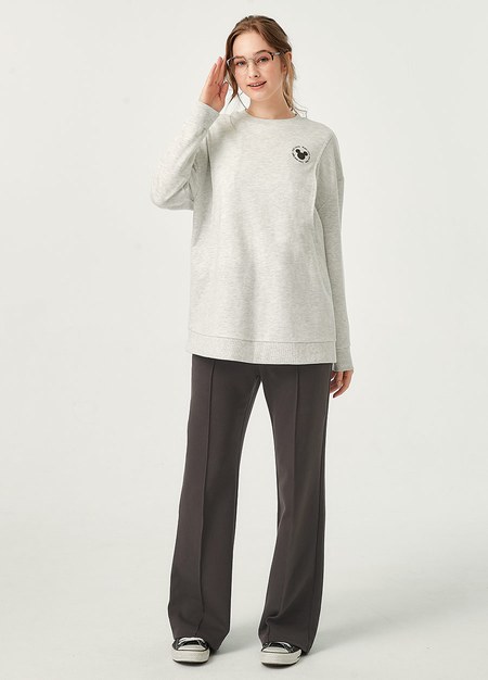 彈力剪接線顯瘦孕婦褲