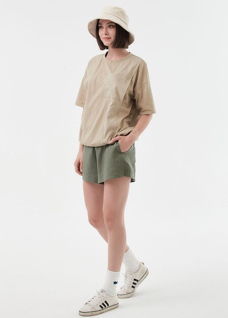 涼感麻料孕婦短褲