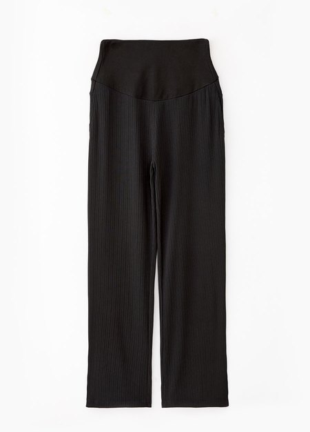  垂墜細褶直筒孕婦寬褲