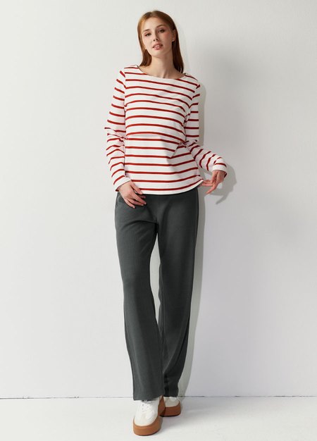 針織直筒孕婦寬褲