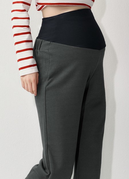 針織直筒孕婦寬褲