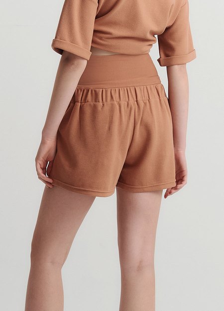 華夫格休閒孕婦短褲