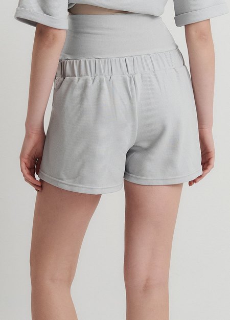 華夫格休閒孕婦短褲