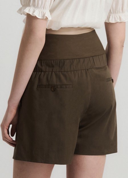 簡約打摺西裝孕婦短褲