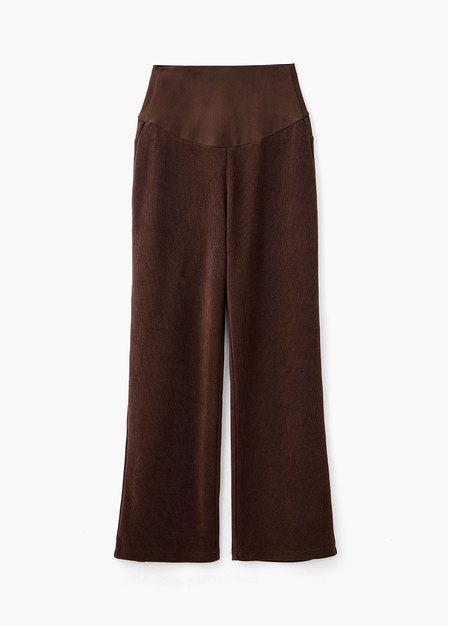 薄燈芯絨直筒孕婦寬褲