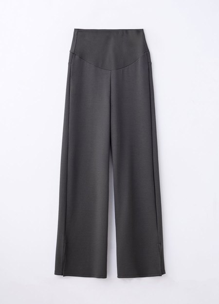 彈性開岔直筒孕婦寬褲