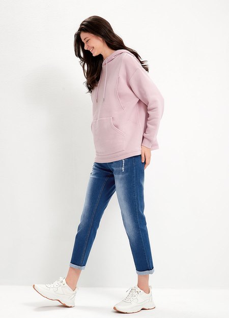 Boyfriend刷破牛仔孕婦褲