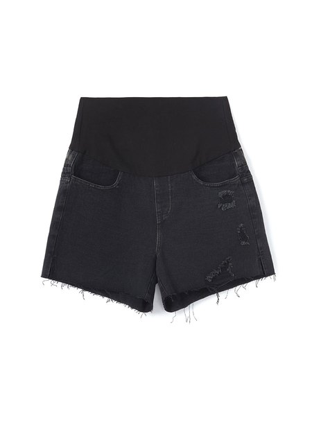 抽鬚割破牛仔孕婦短褲