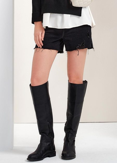 抽鬚割破牛仔孕婦短褲