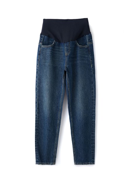 水洗錐形牛仔孕婦褲