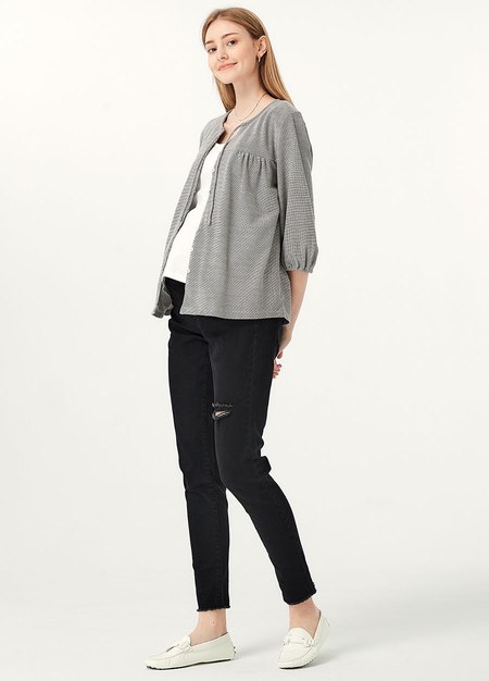 顯瘦割破牛仔孕婦褲