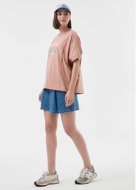 打摺A字牛仔孕婦短褲