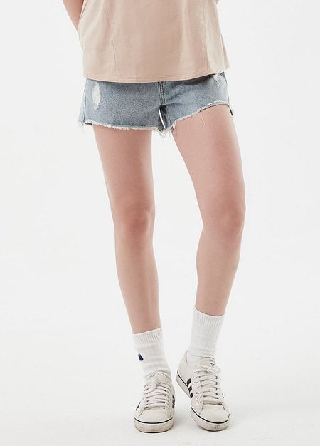 雪花抽鬚牛仔孕婦短褲