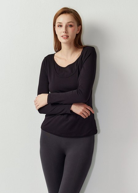 圓領保暖孕哺蓄熱衣