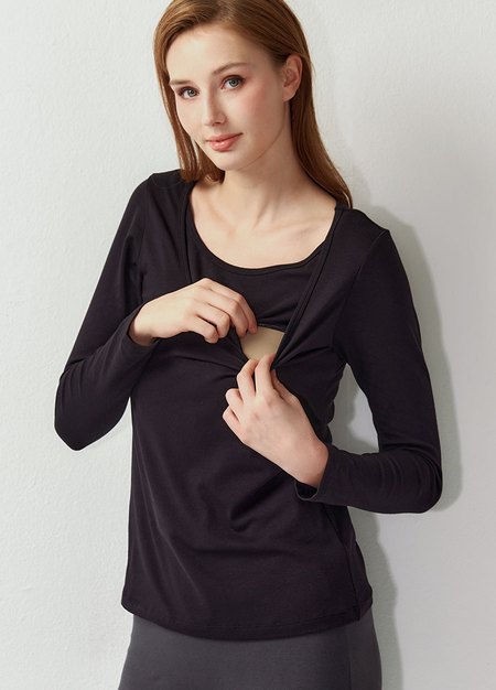 圓領保暖孕哺蓄熱衣