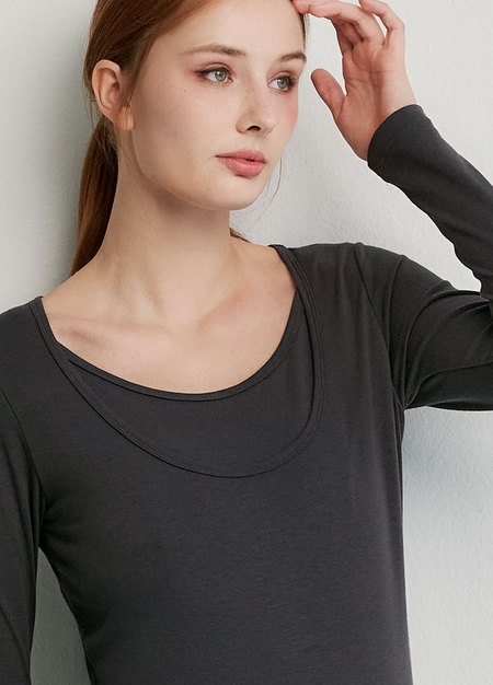 圓領保暖孕哺蓄熱衣