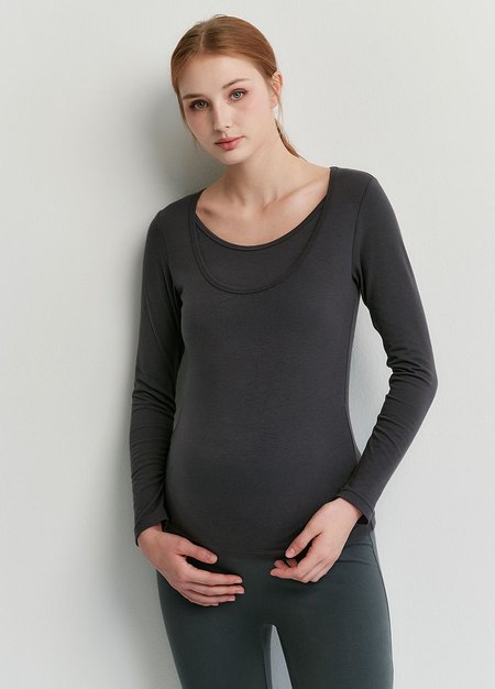 圓領保暖孕哺蓄熱衣