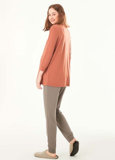 素色撞色孕哺居家服組