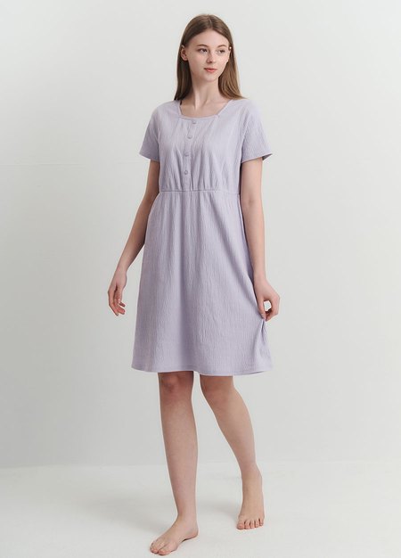 棉質泡泡孕哺居家洋裝