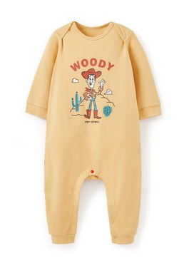 BABY迪士尼蓄熱保溫長袖連身衣-胡迪 - 黃色