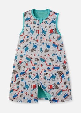 抗菌防踢被(薄款3Y)拉鍊款-挖土機