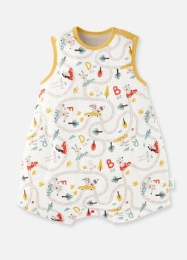 抗菌防踢被(薄款0-24M)釦子款-森林碰碰車