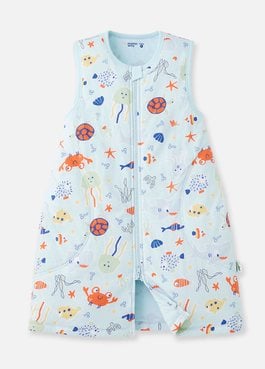 抗菌防踢被(薄款3Y)拉鍊款-海洋生物