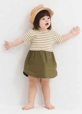 BABY  假兩件剪接洋裝