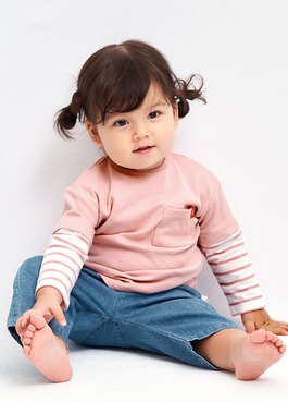 BABY假兩件長袖T恤
