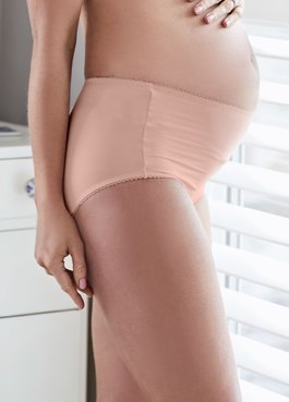 Meryl抗菌涼感孕婦內褲(高腰2入組) - 灰粉