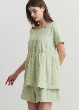 棉質泡泡孕哺居家服組