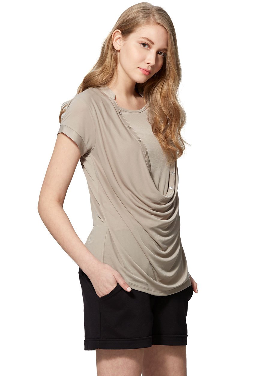 冰絲垂領孕婦裝.哺乳衣