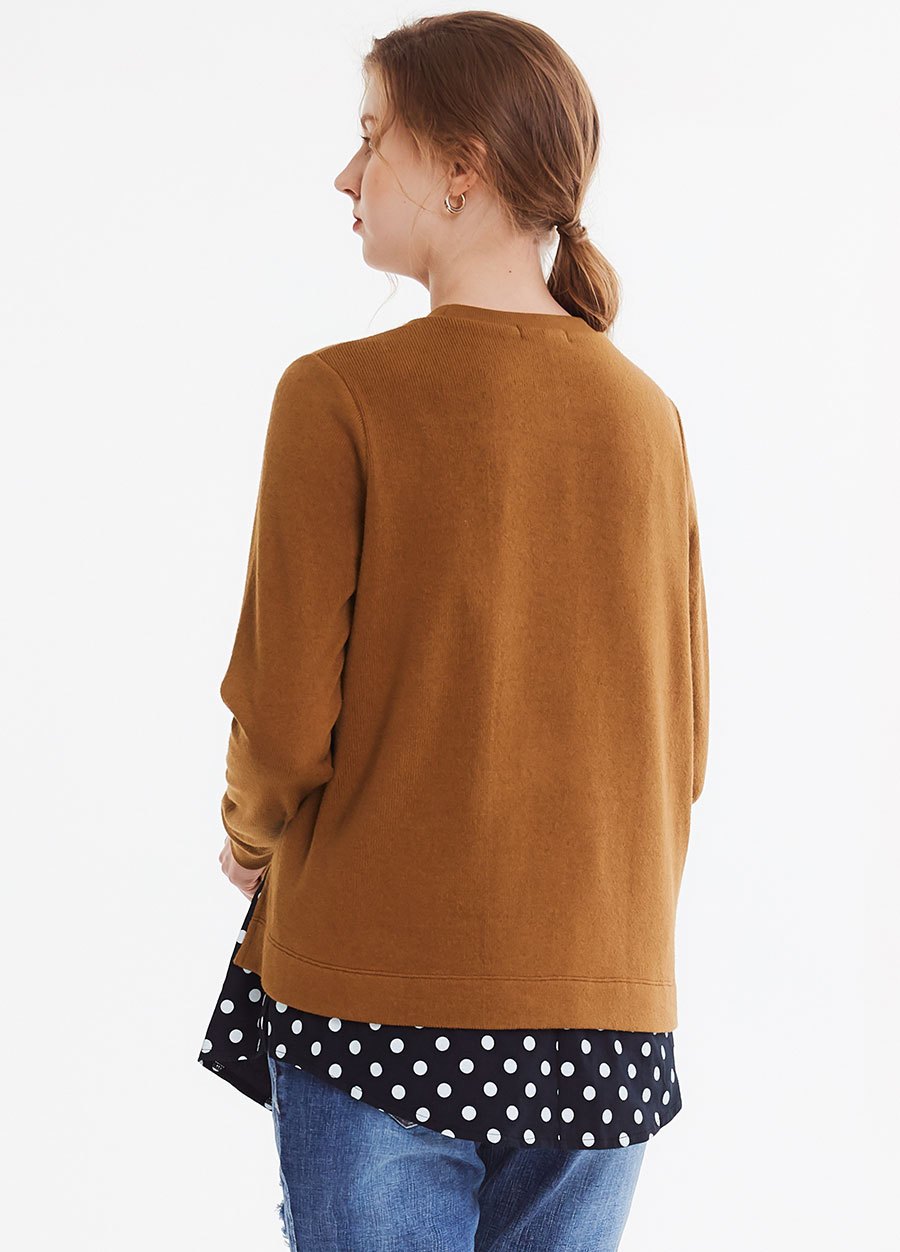 仿針織雙層孕哺上衣