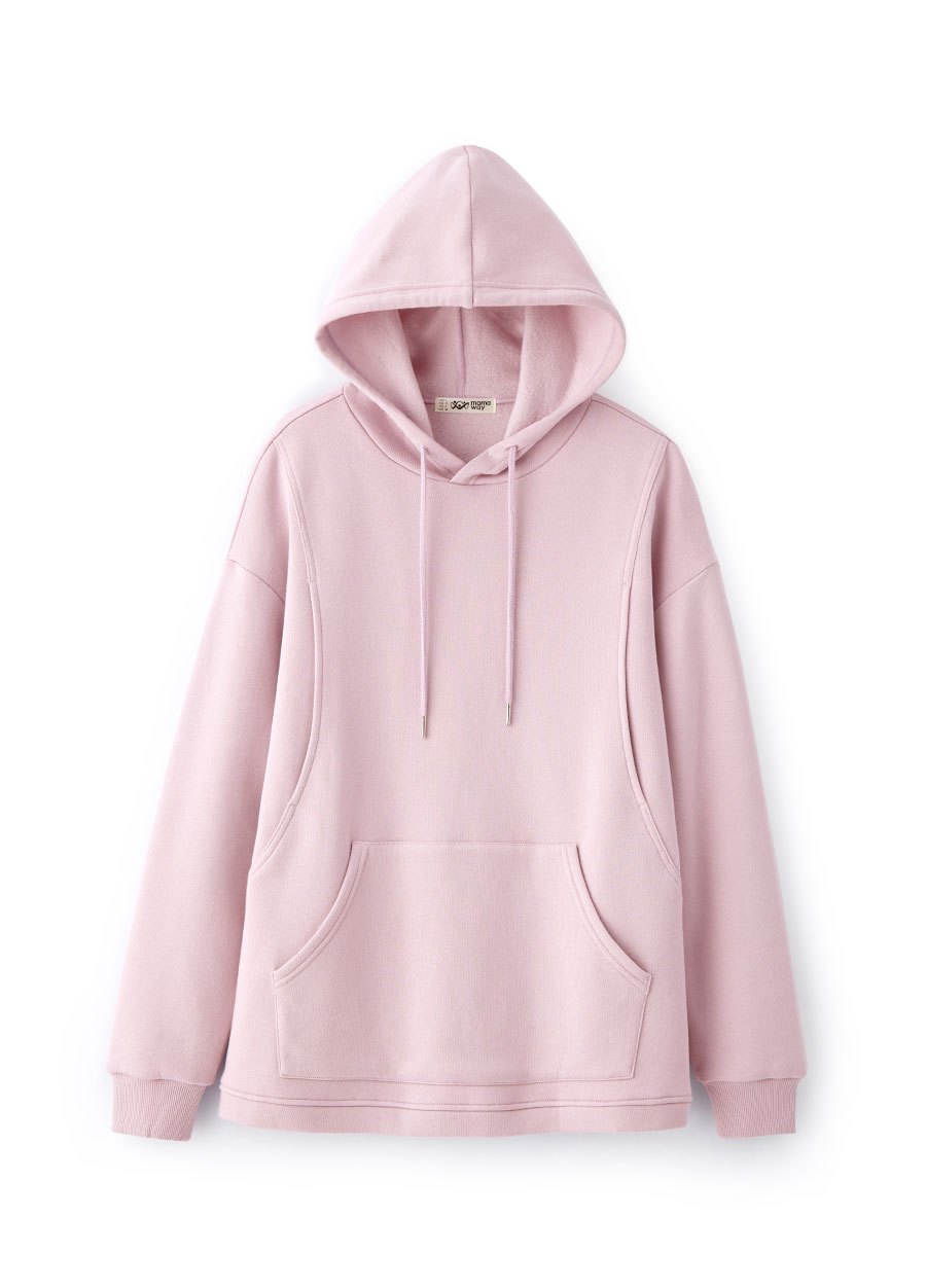 連帽刷毛寬鬆孕哺上衣