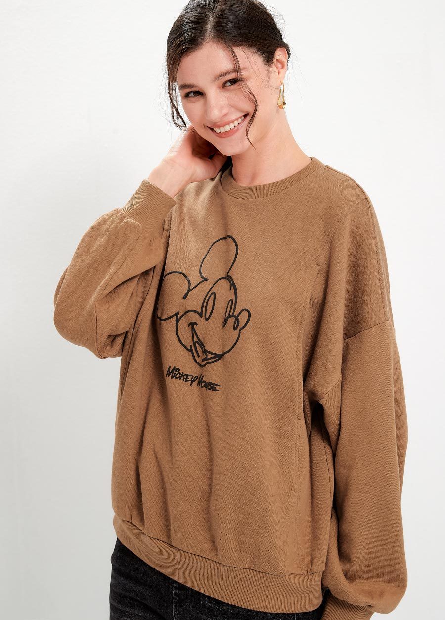 迪士尼米奇寬版泡泡袖孕哺上衣