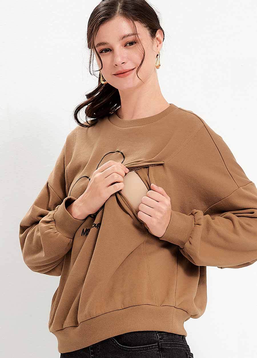 迪士尼米奇寬版泡泡袖孕哺上衣